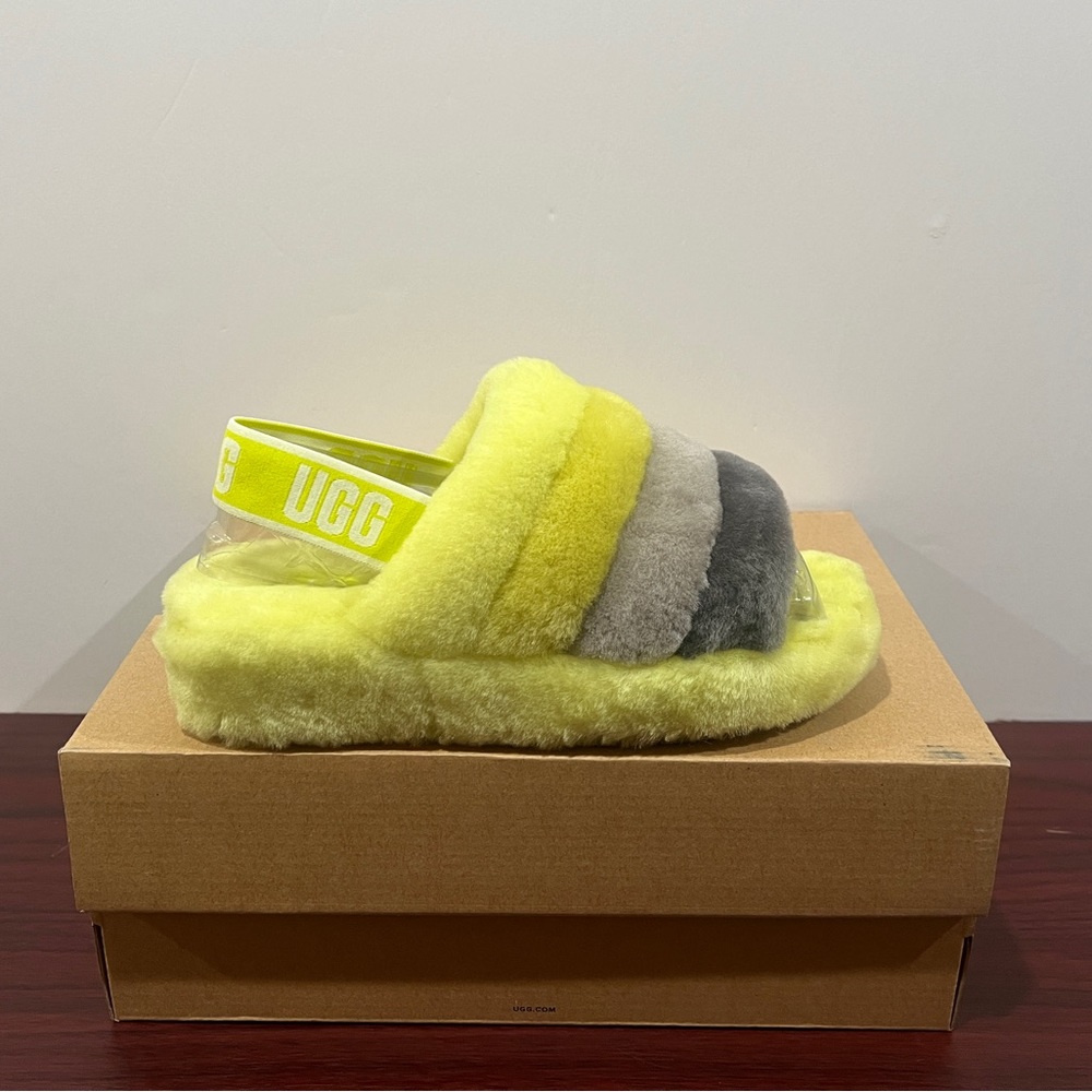 Ugg Fluff Yeah Slide, 1097169, Green & Grey